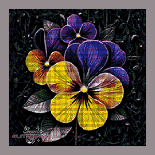 Full FairyDust Stiefmütterchen by Sunny did it! 40x40cm 35 Farben