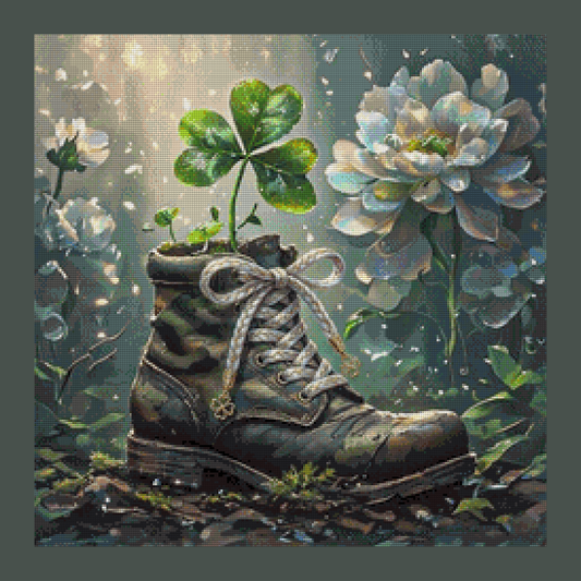 Glücksschuh by tiki_DIAMONDS.ai 60x60cm 90 Farben