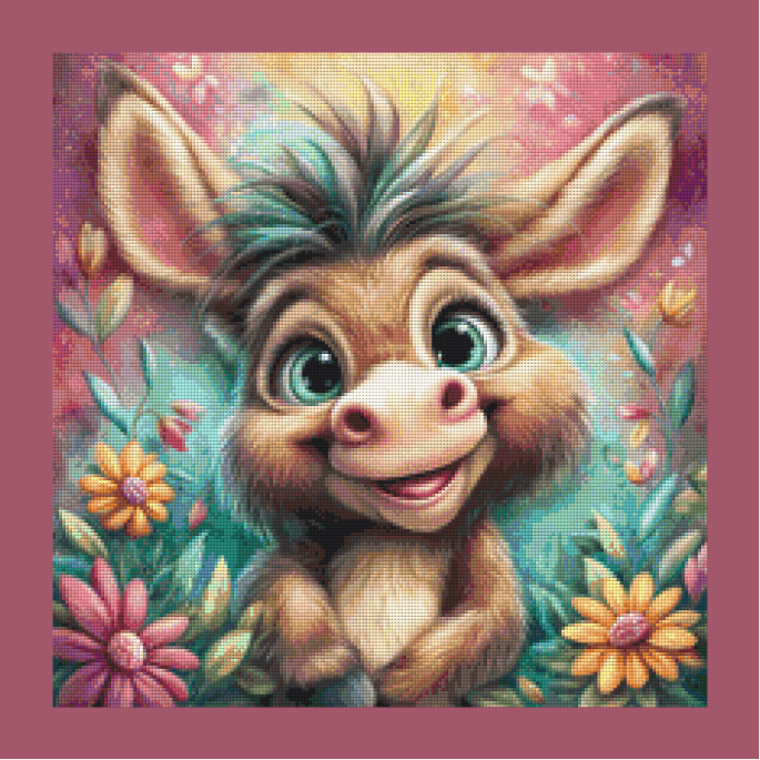Happy Donkey by Sweet_Loco_AI 50x50 95 Farben