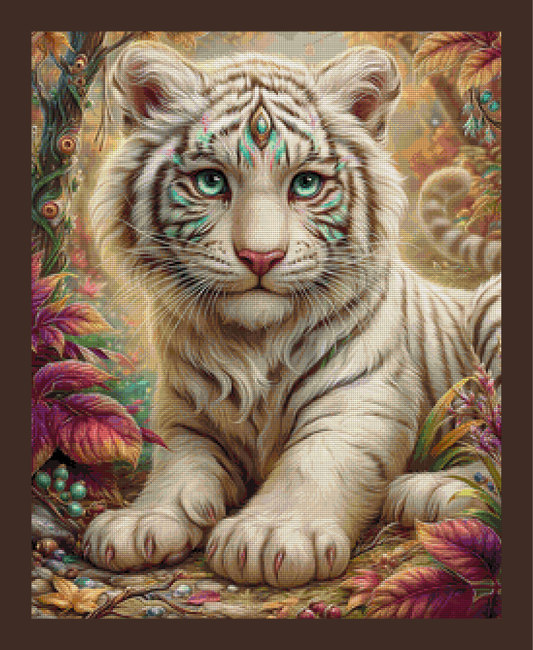 White Tiger by Sweet_Loco_AI 60x75cm 100 Farben