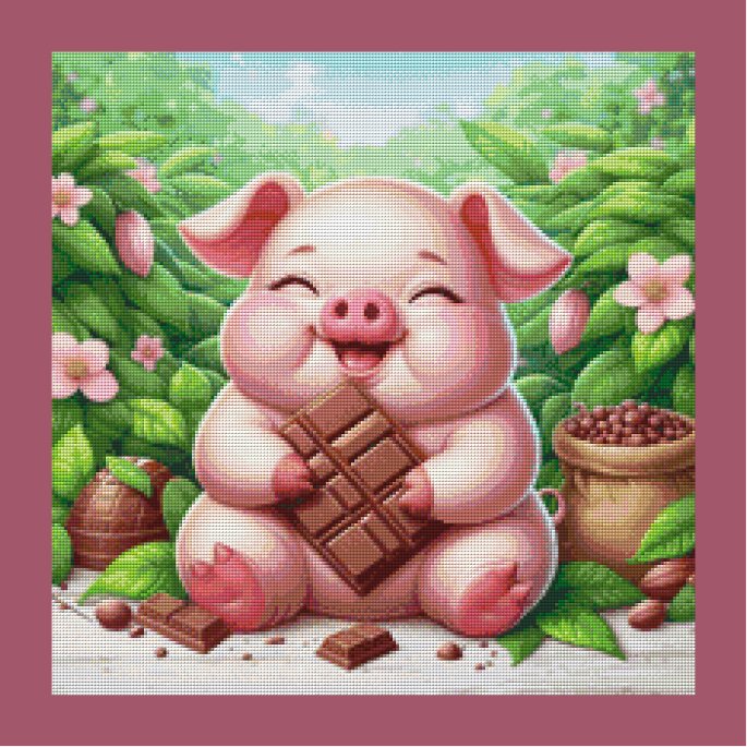 Schokoschweinchen by Silvia-ki 50x50cm 75 Farben