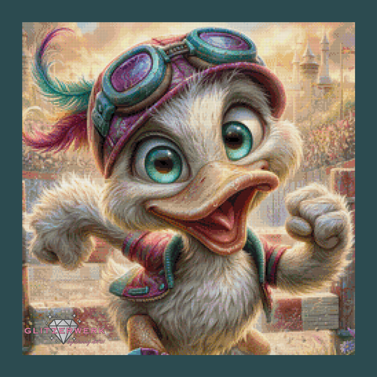 Running Duck by Sweet_Loco_AI 60x60cm 105 Farben