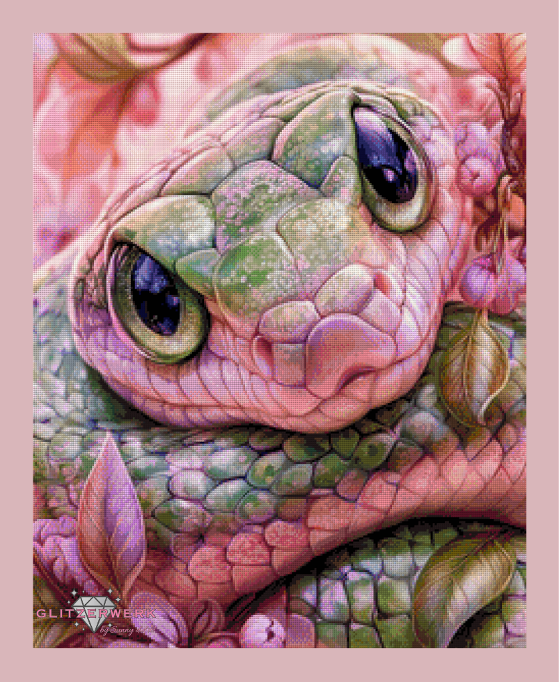 Pastel Serpent by Funkelreich 60x75cm 140 Farben mit 6x Sondersteinen