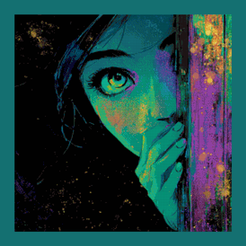 Uncertainty by Shiny Unicorn Ai 60x60cm 85 Farben