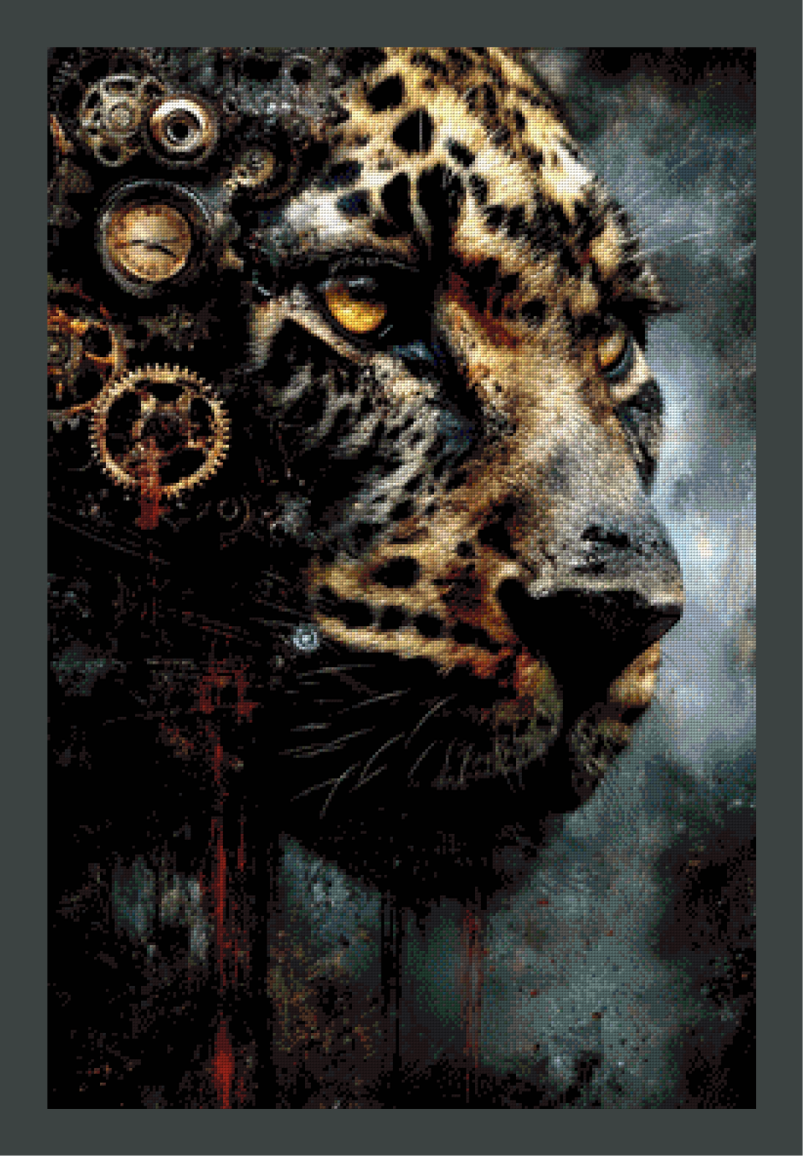 Steel Leopard by CaroFelicia 60x90cm 135 Farben