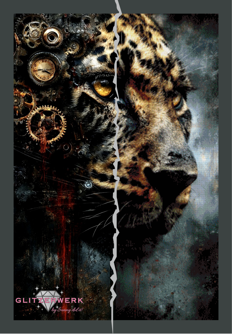 Steel Leopard by CaroFelicia 60x90cm 135 Farben