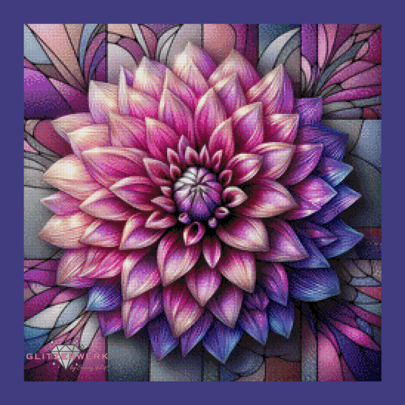 Violettabstrakter Blütenzauber by Sandra's KI Designs 60x60cm 105 Farben