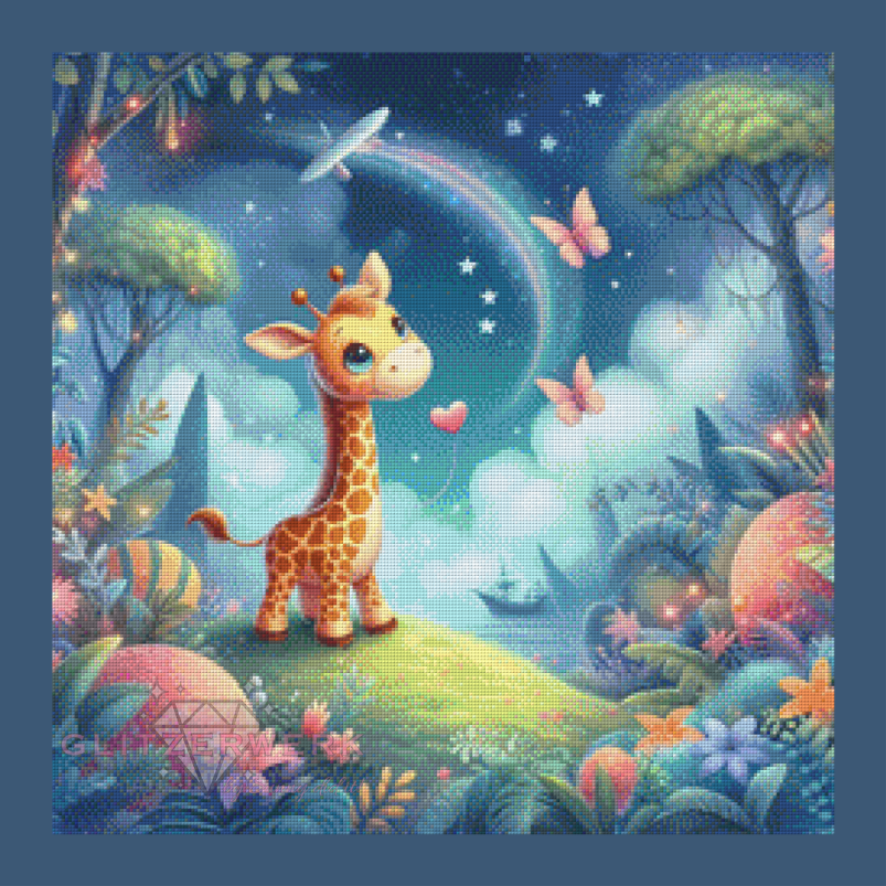 Die kleine Giraffe by Sandra's KI Designs 60x60cm 130 Farben