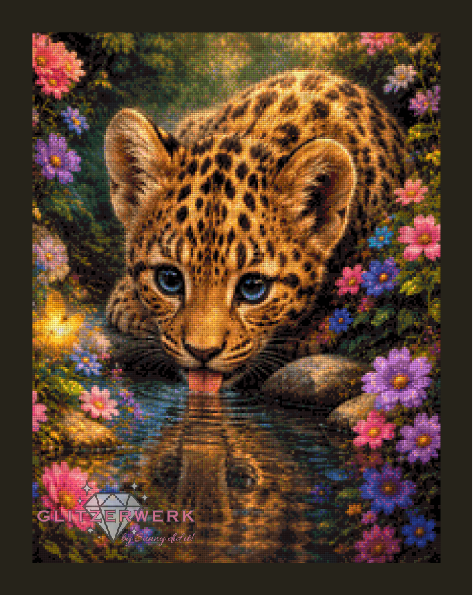 Baby Leopard by Tiki.DIAMONDS.ai 50x65cm 120 Farben