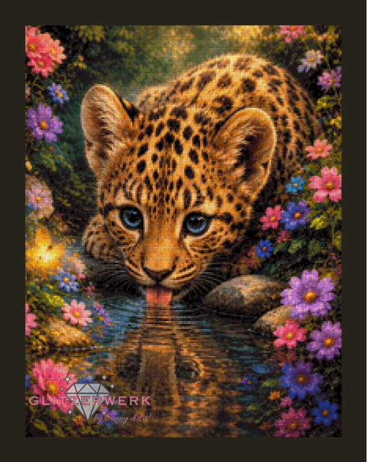 Baby Leopard by Tiki.DIAMONDS.ai 50x65cm 120 Farben