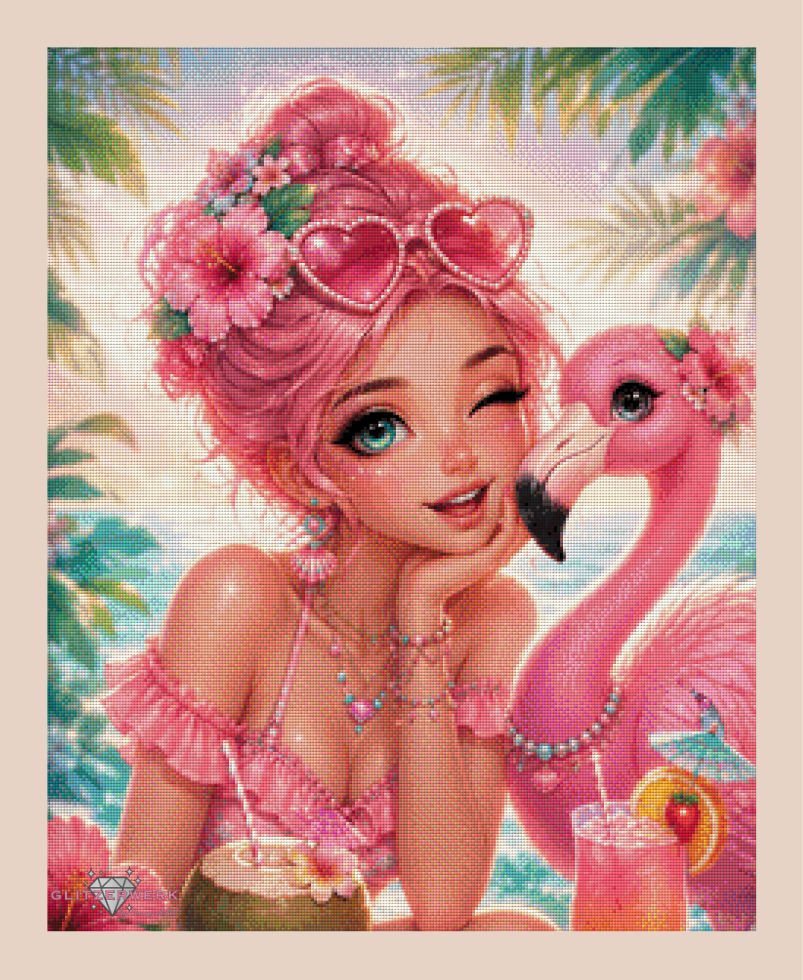 Flamingo Queen by Cre8tive Diamond Art 60x75cm 130 Farben mit 7x Sondersteine