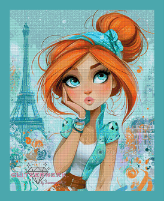 Girl in Paris by Sunny did it! 60x75cm 150 Farben