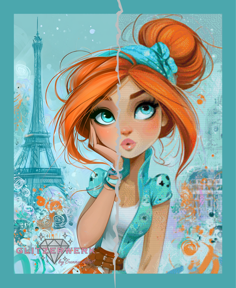 Girl in Paris by Sunny did it! 60x75cm 150 Farben