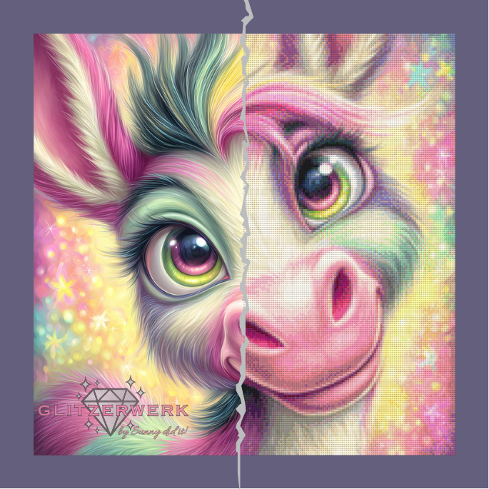 Funny Donkey by Sunny did it! 50x50cm 115 Farben
