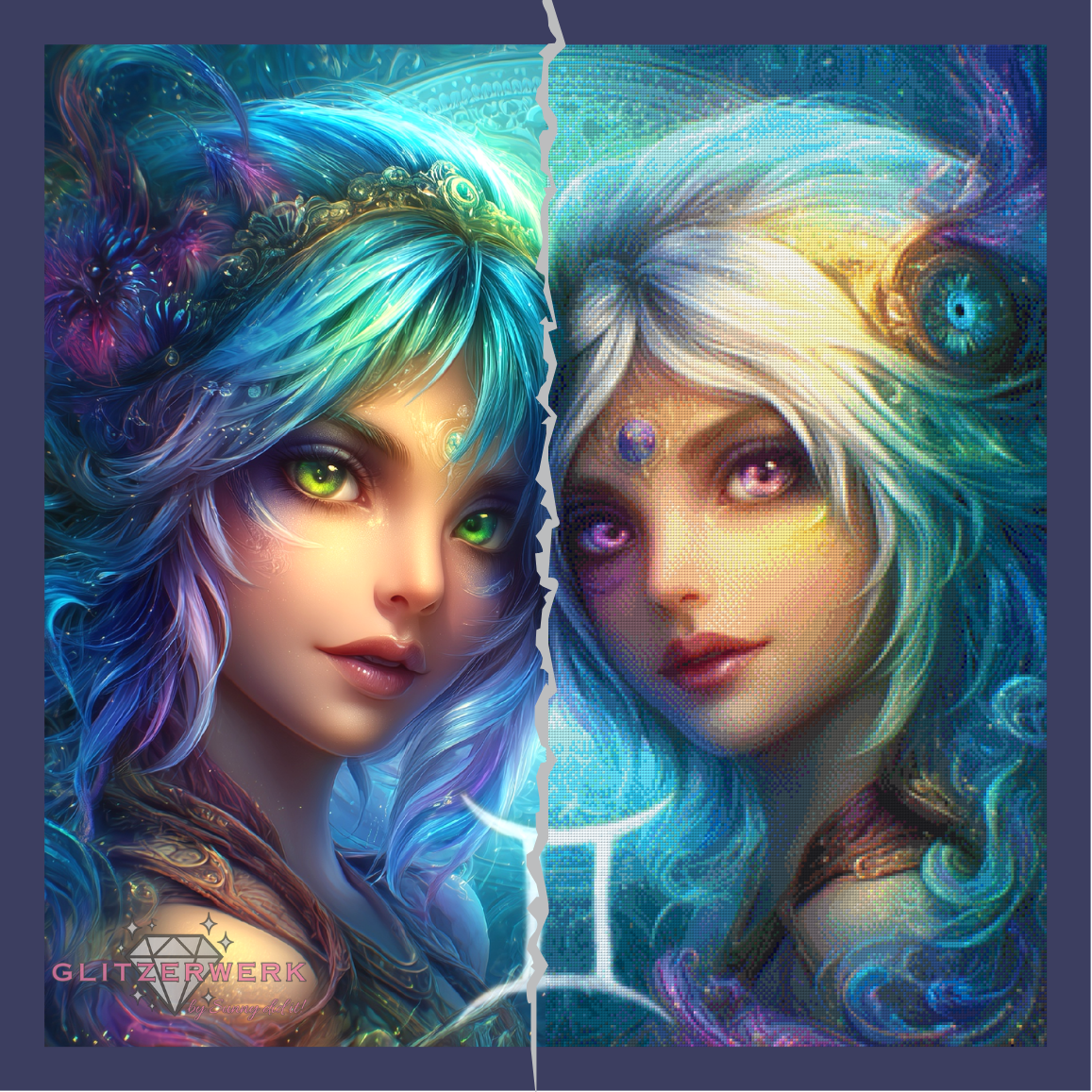 Zwillinge by Sweet_Loco_AI 90x90cm 170 Farben