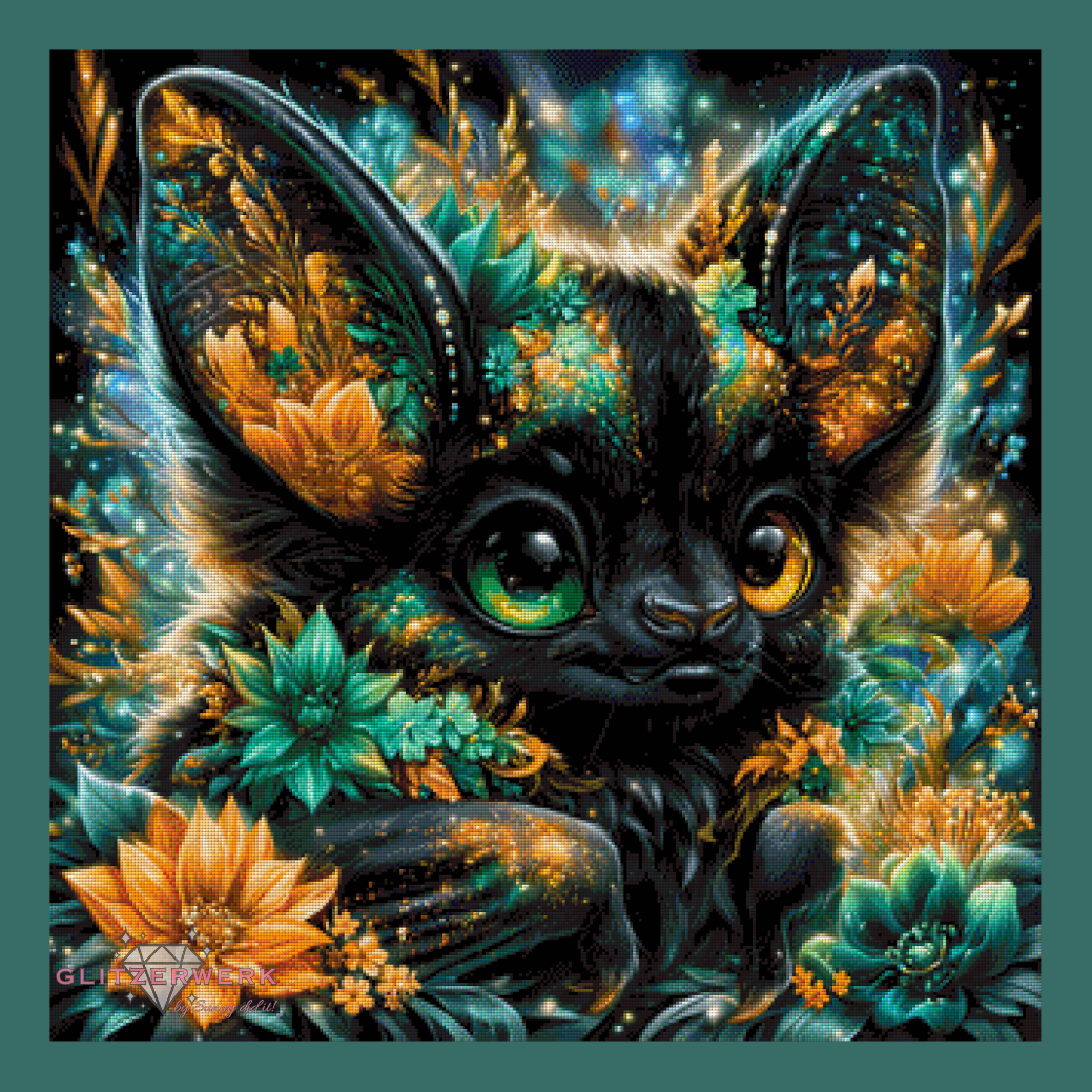 Nachtblüten-Fledermaus by Funkelreich 80x80cm 135 Farben