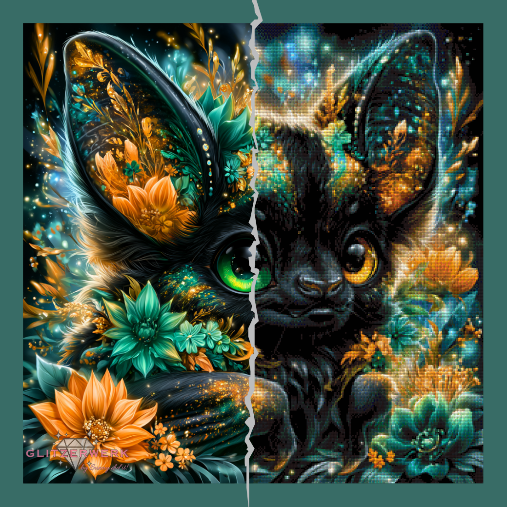 Nachtblüten-Fledermaus by Funkelreich 80x80cm 135 Farben