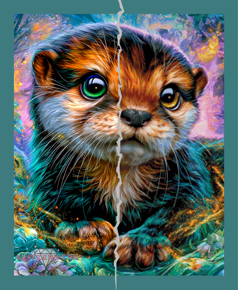 Goldstaub-Otter by Funkelreich 60x75cm 150 Farben