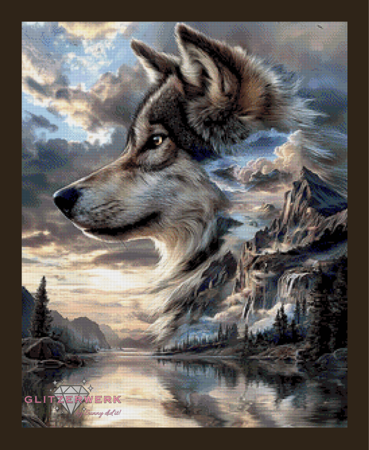 Wolf in Norwegen by Sunny did it! 60x75cm 110 Farben