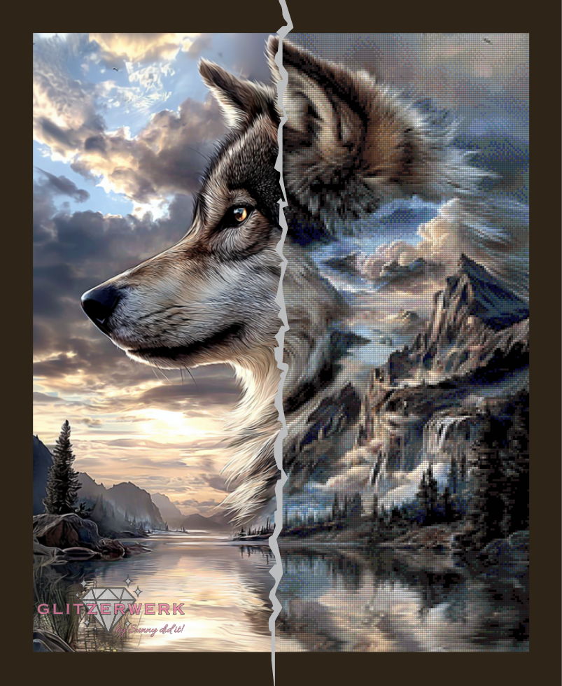 Wolf in Norwegen by Sunny did it! 60x75cm 110 Farben