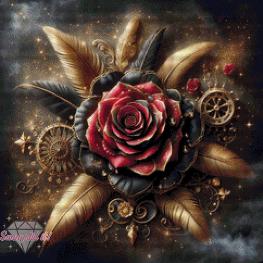 Golden Steampunk Rose by Sandra's KI Designs