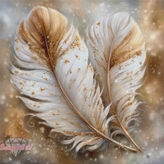 Golden Feather by Cre8tive Diamond Art
