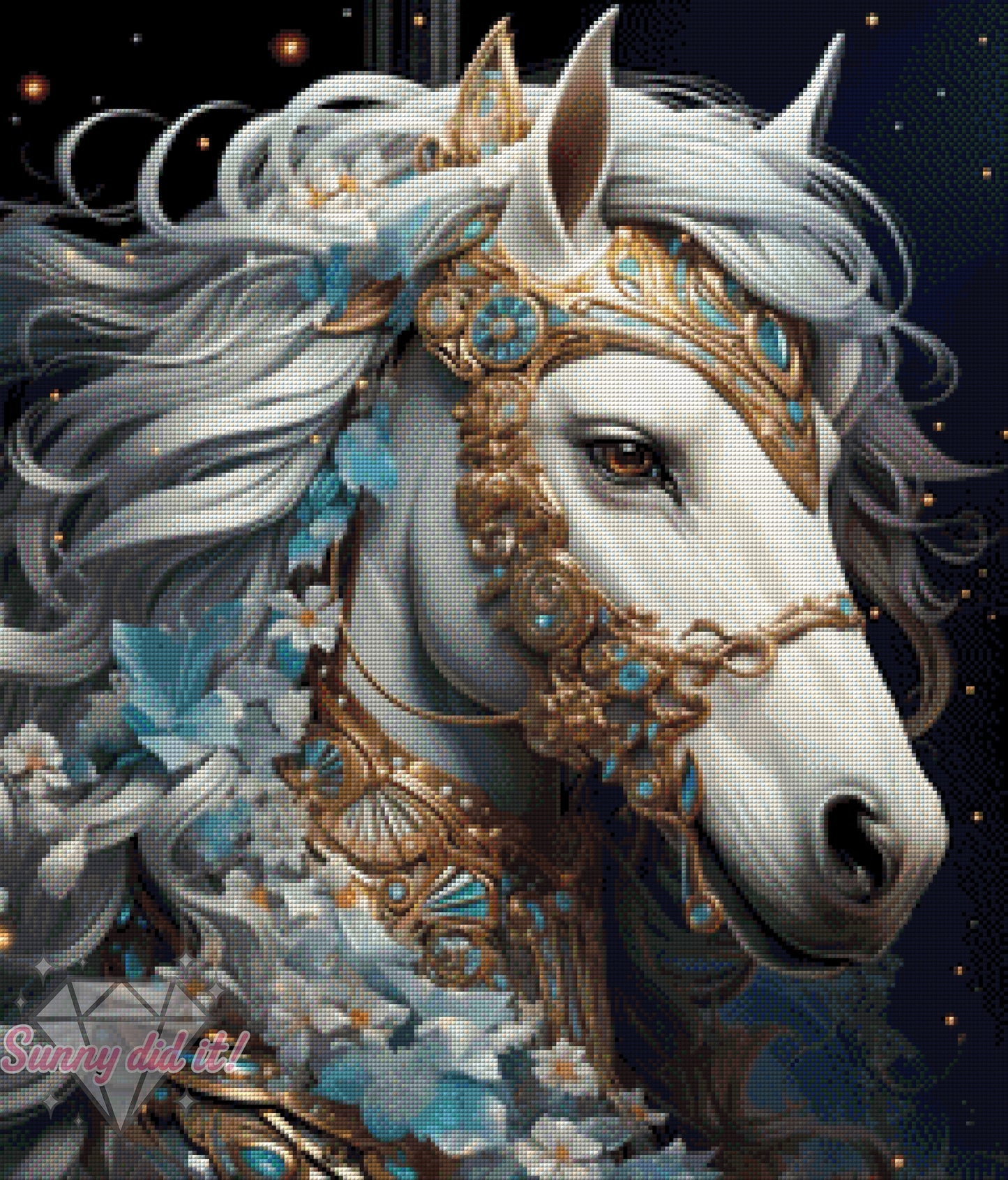 Fleur, der majestätische Schimmel by Funkelreich 60x70cm 110 Farben