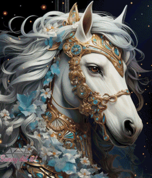 Fleur, der majestätische Schimmel by Funkelreich 60x70cm 110 Farben