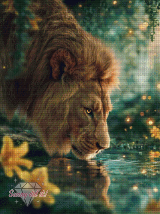 Thursty Lion by Funkelreich 60x80cm 140 Farben