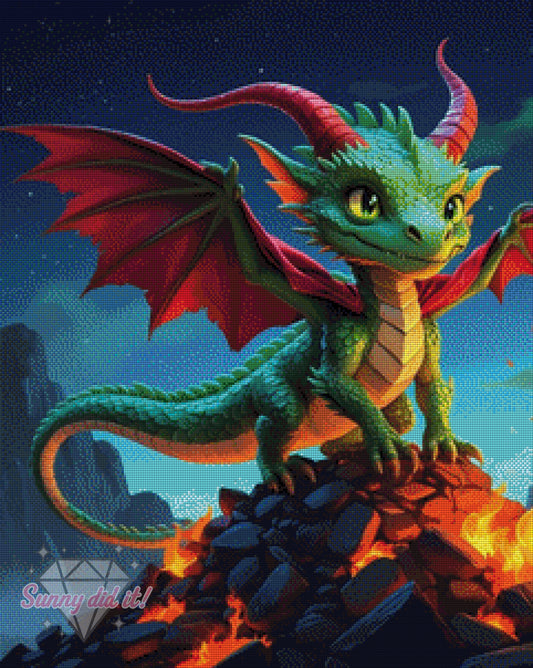 Flammorax, der Drache by Christa.fe KI 60x75cm 160 Farbe