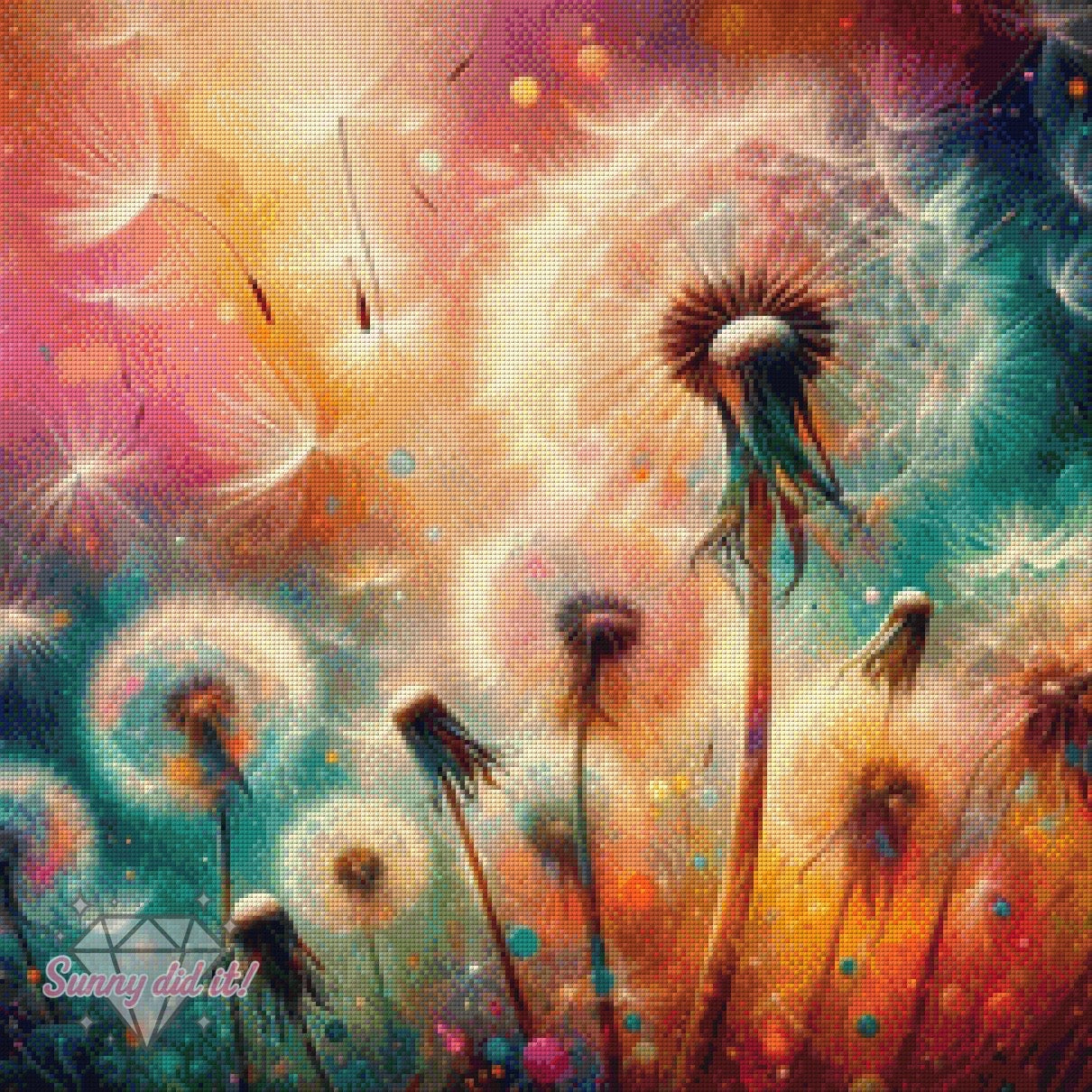 Pusteblume by CaroFelicia 60x60cm 130 Farben