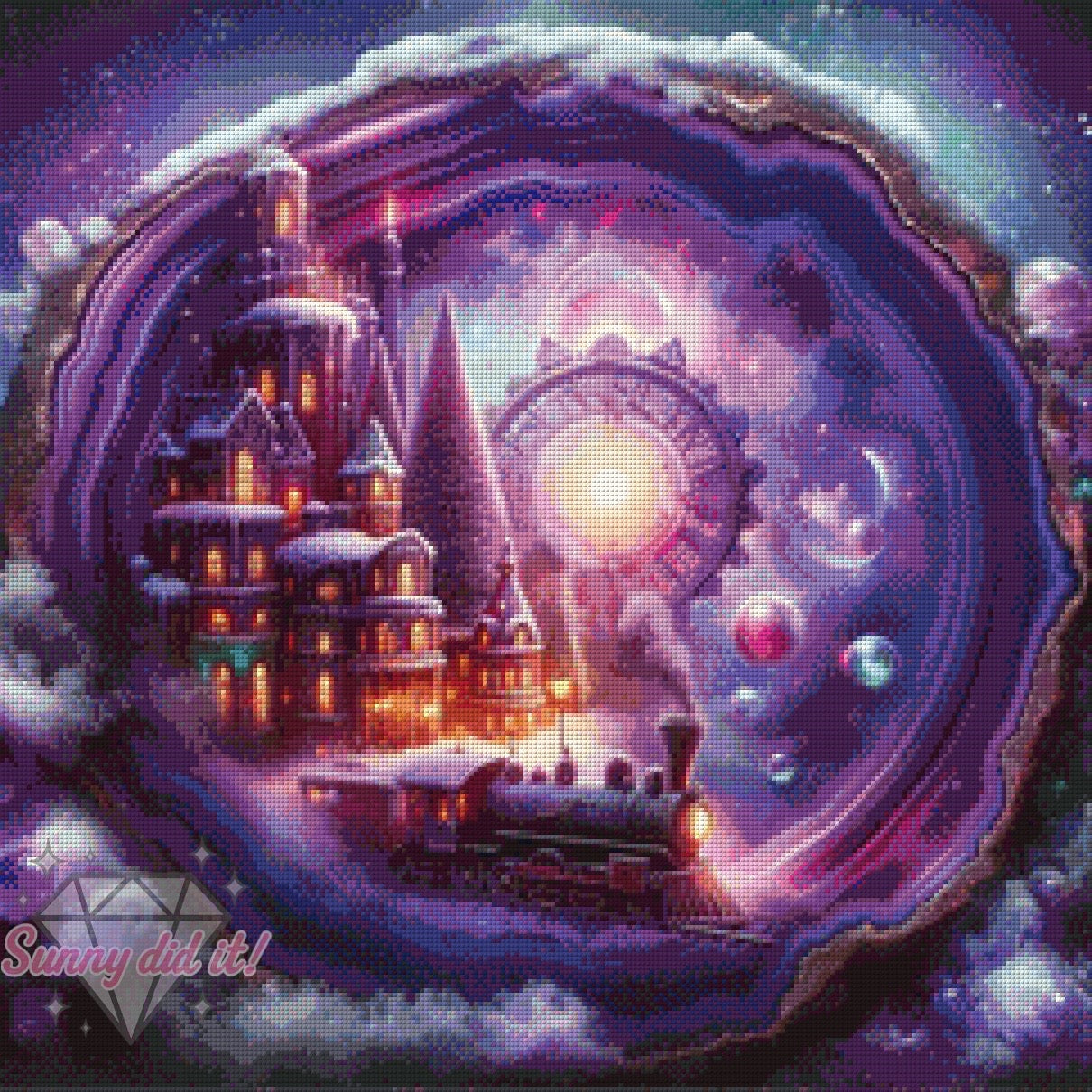 Winterexpress ins Märchenland by Sandra's KI Designs 60x60cm 110 Farben