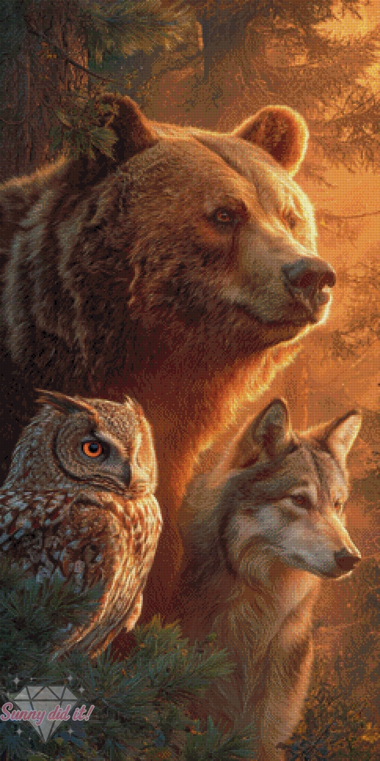 Wächter des Waldes by Funkelreich 60x120cm 120 Farben