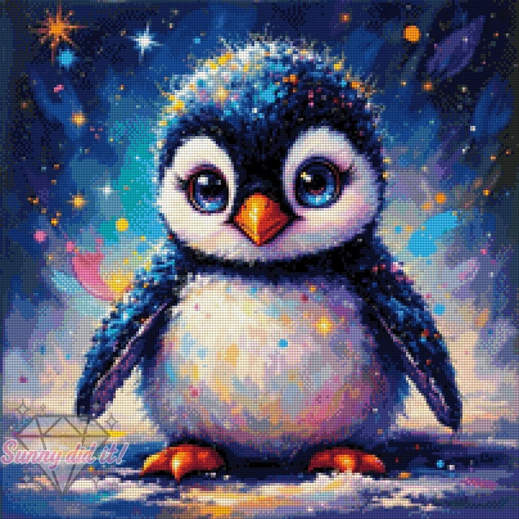 Sparkling Baby Penguin by Sunny did it! 50x50cm 110 Farben