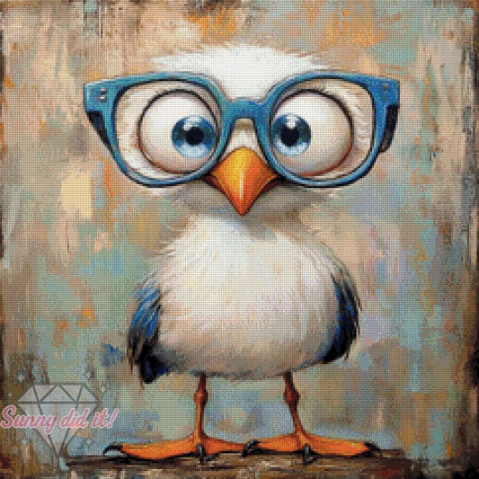 Möwe mit Brille by CaroFelicia 60x60cm 130 Farben