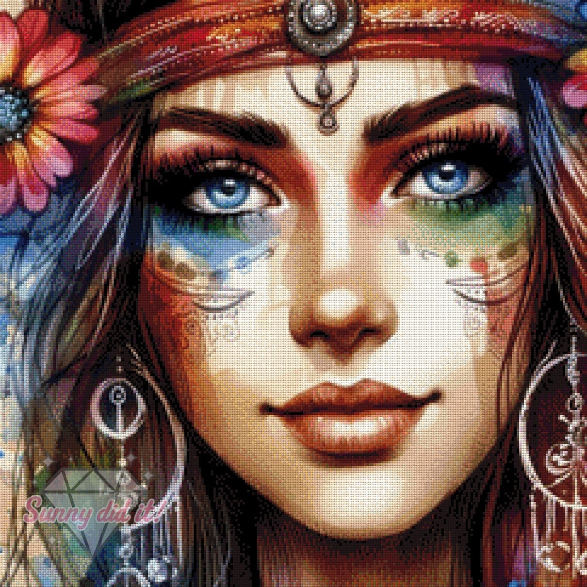 Goa Vibes by Shiny Unicorn Ai 60x60cm 140 Farben