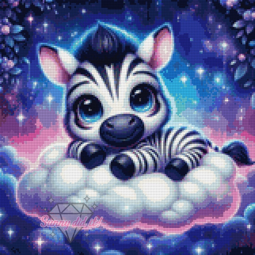 Zebra auf Wolken by Silvia-ki 40x40cm 70 Farben