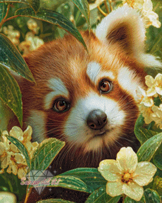 Springtime Raccoon by Funkelreich 60x75cm 125 Farben