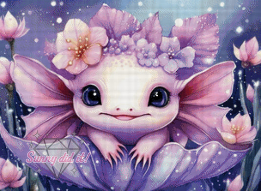Smiling Axolotl by Cre8tive Diamond Art 55x75cm 100 Farben