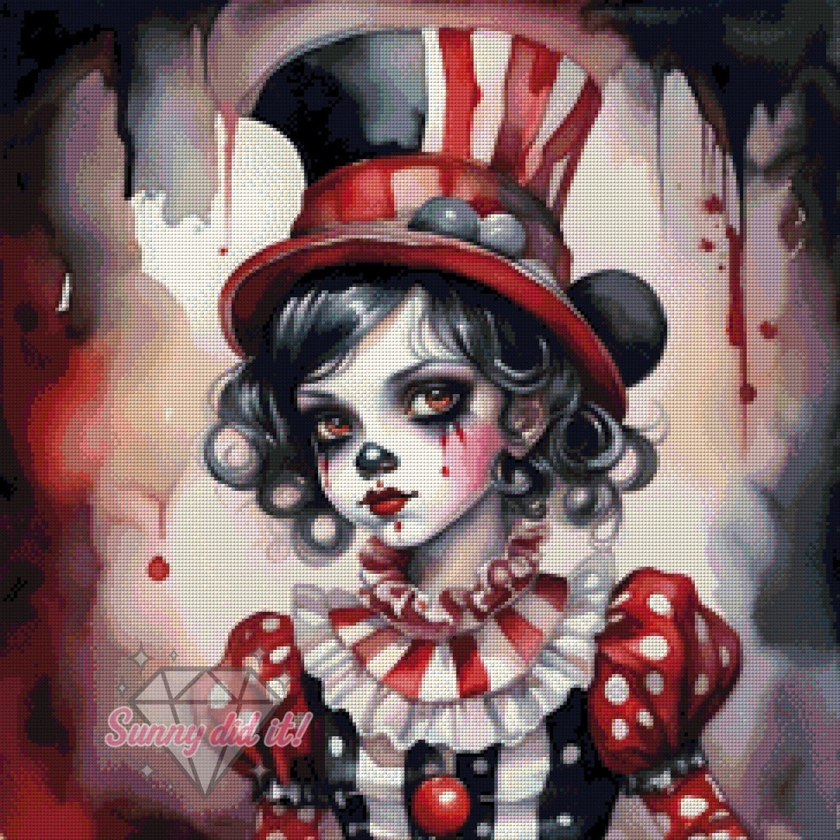 Clown Girl by Cre8tive Diamond Art 60x60cm 100 Farben