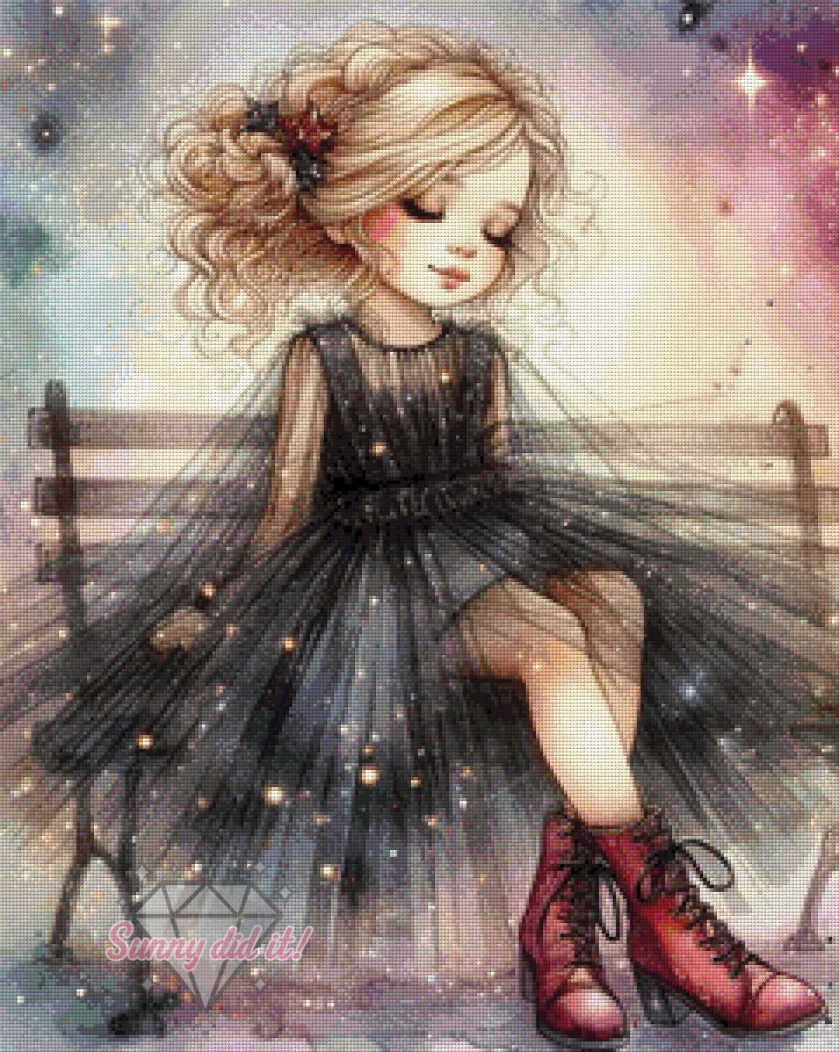 New Year Girl by Christa.fe KI 60x75cm 120 Farben