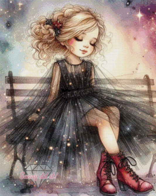 New Year Girl by Christa.fe KI 60x75cm 120 Farben