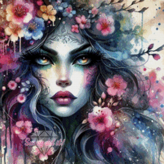 Watercolor Woman by AI Design by JB 50x50cm 115 Farben