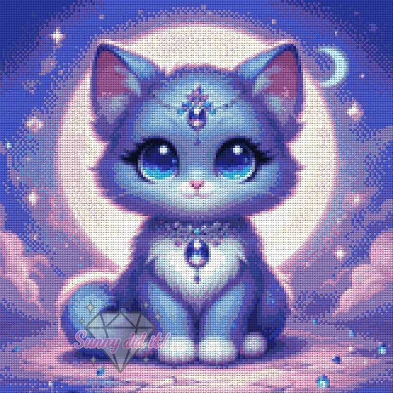 Fullmoon Magic Cat by Sandra's KI Designs 40x40cm 50 Farben