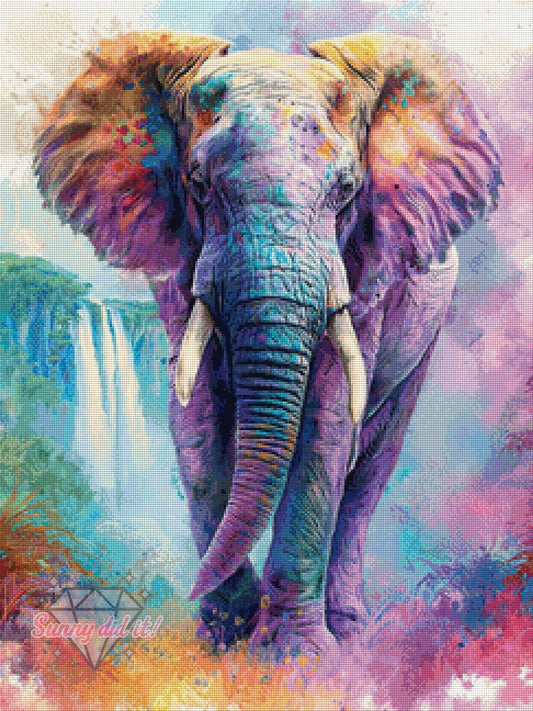 Watercolor Elephant by Funkelreich 60x80cm 155 Farben