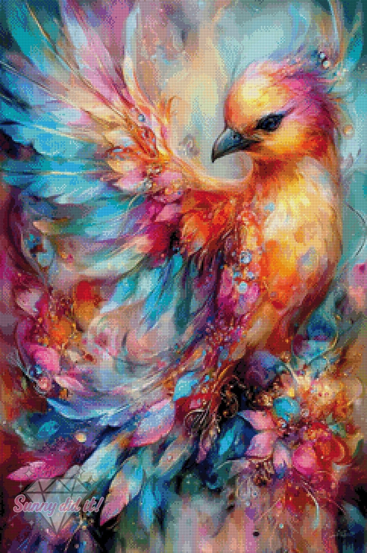 Vogel des Neubeginns by CaroFelicia 60x90cm 160 Farben