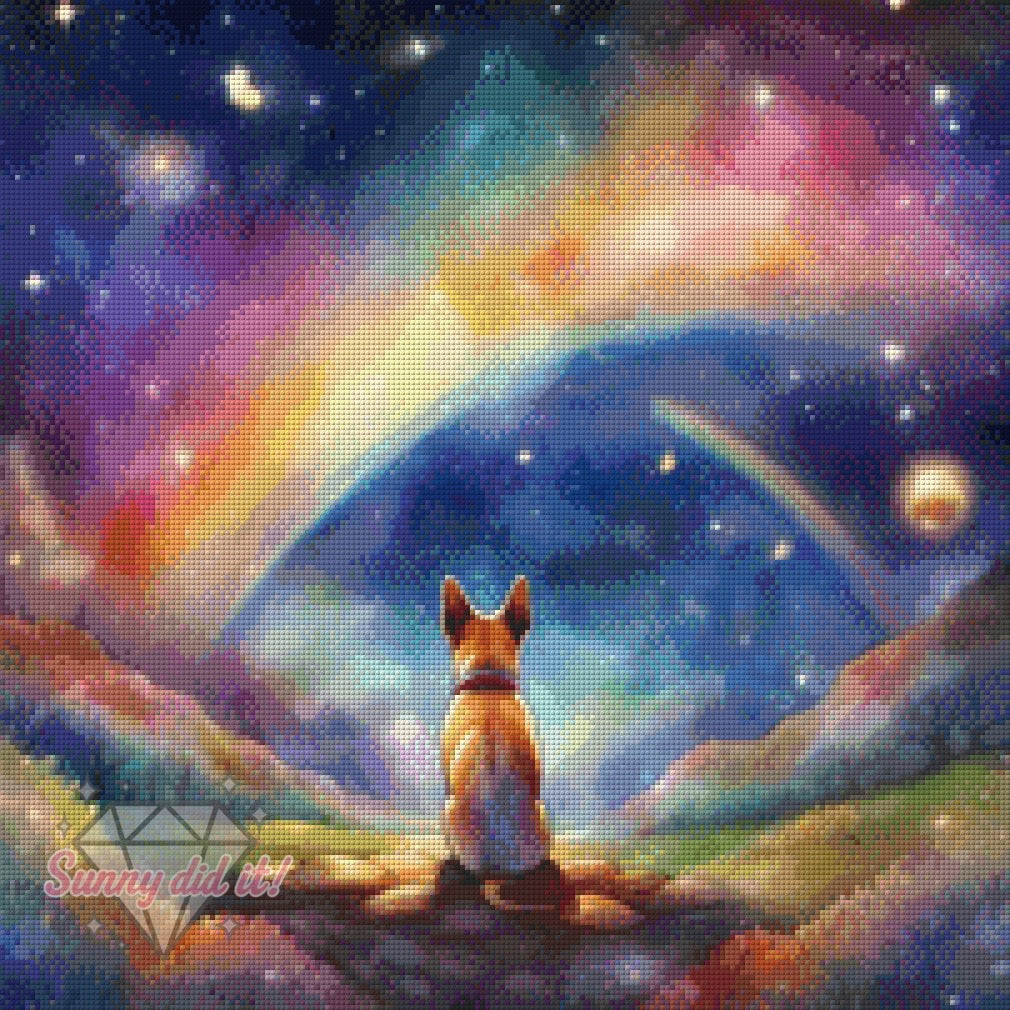 Watching the Stars - Dog by Cre8tive Diamond Art 50x50cm 120 Farben