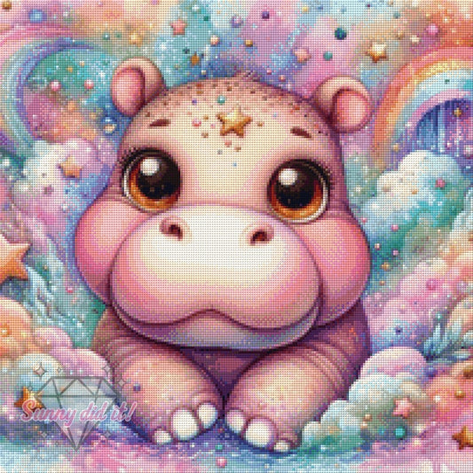 Nilpferd by Sandra's KI Designs 50x50cm 105 Farben