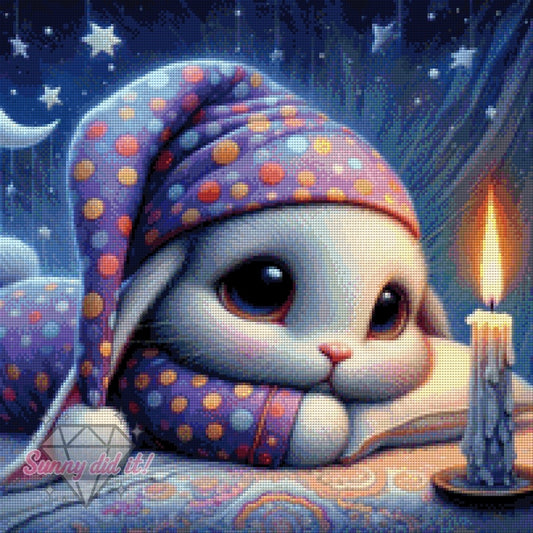 Gute Nacht Häschen by Sandra's KI Designs 50x50cm 110 Farben