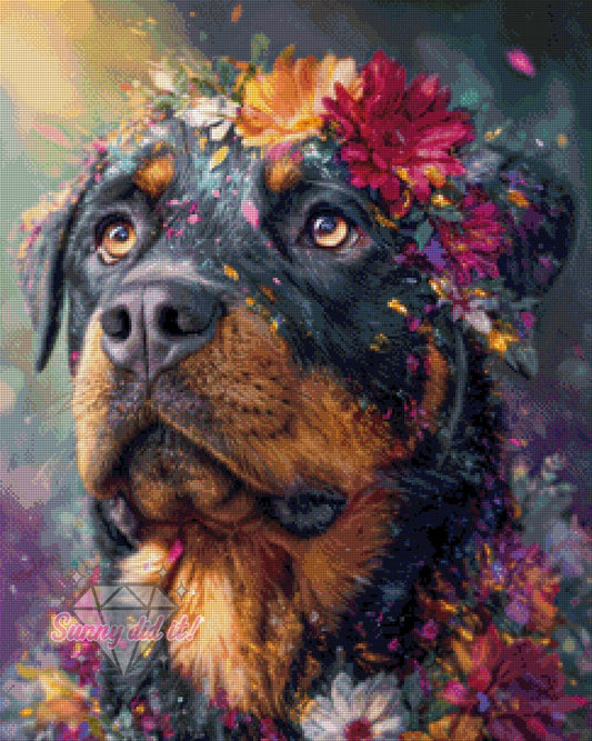 Rottweiler by Funkelreich 60x75cm 125 Farben